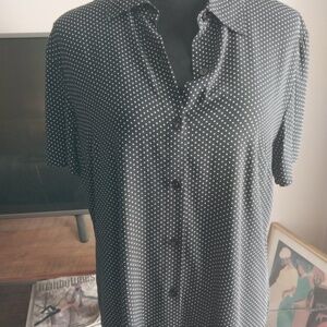 Liz Claiborne Black Polka Dot Top | Size XL